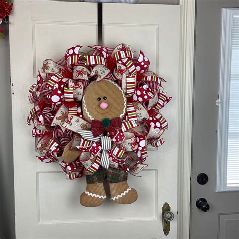 Gingerbread Man Wreath Christmas Wreath Christmas Gingerbread Wreath