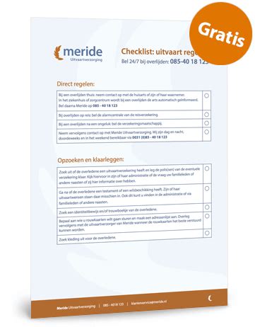 Checklist Bij Overlijden Aanvragen Meride Uitvaartverzorging