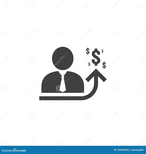 Employee Salary Increase Icon On White Background With People Arrow Up