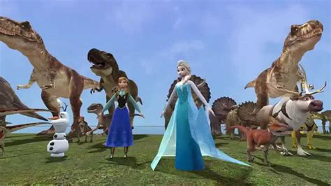 Dinosaurs Anna Elsa Olaf Sven And More Youtube