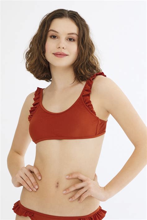 Penti Tuva Frill Bra Fırfırlı Bikini Üstü Fiyatı Yorumları Trendyol