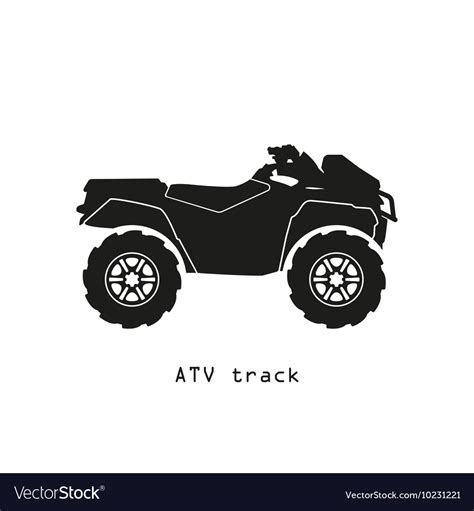 Black Silhouette Of Atv On A White Background Vector Image