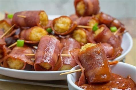 Bacon Wrapped Tater Tots • Dishing Delish