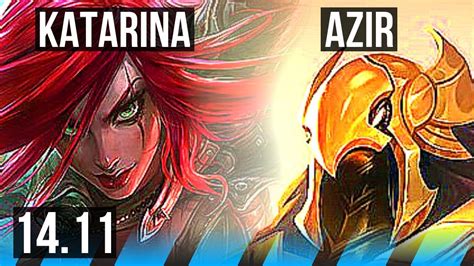 KATARINA Vs AZIR MID 12 1 4 67 Winrate Legendary KR Master