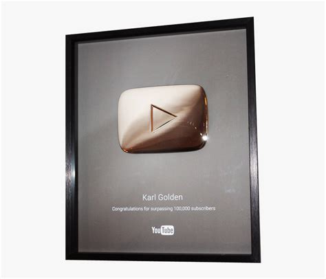 Youtube Award Plaque For Reaching Over 100 000 Subscribers Youtube