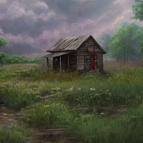 A Matte Painting Of A Midwestern Countryside Shack Stable Diffusion