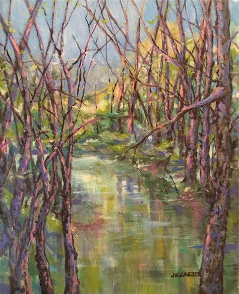 A Hint of Spring. Landscape art. Acrylic painting on canvas by JKCARTER.