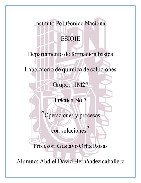 Actividades Previas Laboratorio Instituto Polit Cnico Nacional