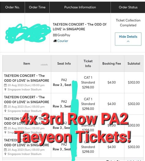 Rd Row X Pa Cat Taeyeon The Odd Of Love Singapore Concert