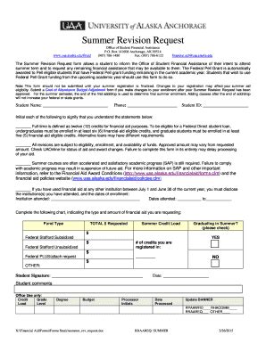 Fillable Online Uaa Alaska Summer Revision Request Uaa Alaska Fax