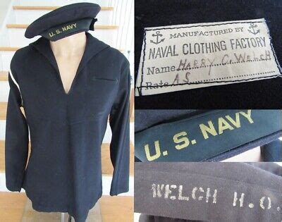 Vintage Us Navy Cracker Jack Jacket Coat Wool Hat S Ww Wwii