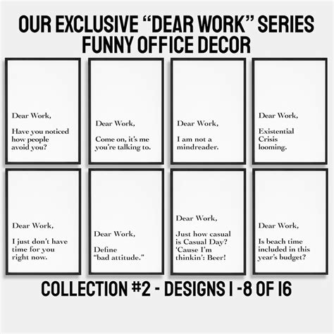 Funny Office Decor, 16 PRINTABLES, Office Wall Art, Gallery Wall Set ...