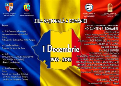 Bistritanews 1 Decembrie Ziua Nationala A Romaniei Programul Manifestarilor