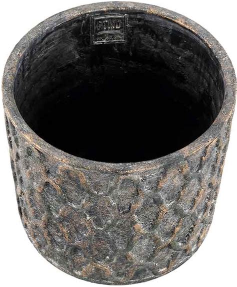 PTMD Jarra Ronde Bloempot H50 x Ø50 cm Cement Goud bol