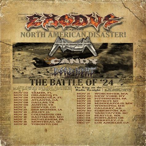 Exodus Announces Fall 2024 The Battle Of 24 Tour Dates Mxdwn Music