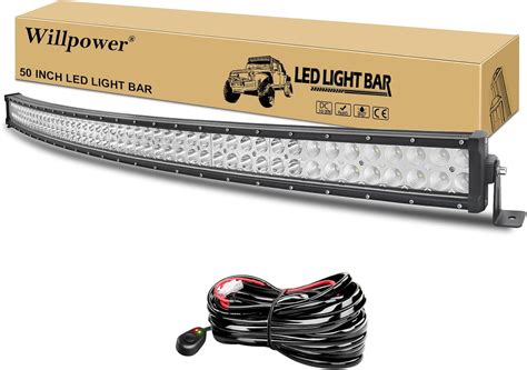 Amazon Fr Willpower Pouces W Led Incurv E Barre Lumineuse Combo