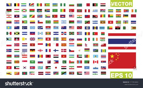 Flags Vector World World Map On Stock Vector (Royalty Free) 1717818403 ...