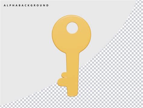 Premium PSD Key Icon 3d Render Illustration