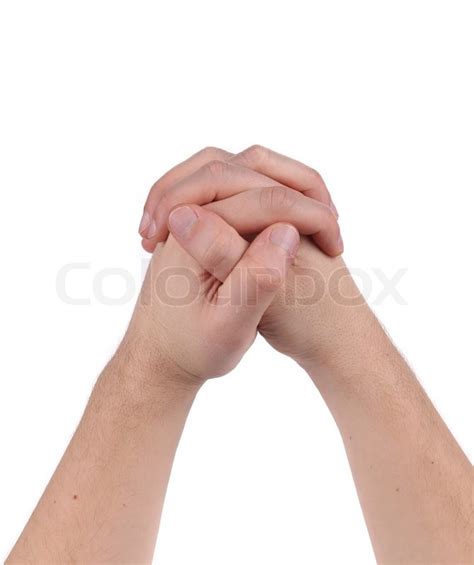 Hands Crossed Gesture Isolated On A Stock Image Colourbox