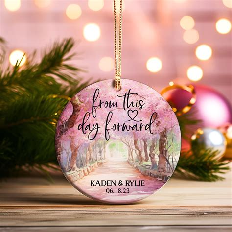 From This Day Forward Personalized Wedding Ornament Cherry Blossom