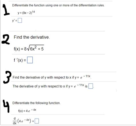 Solved Differentiate The Function Using One Or More Of The