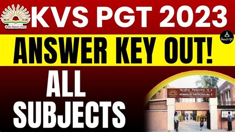 Kvs Pgt Answer Key Out All Subjects Niharika Ma Am Rg