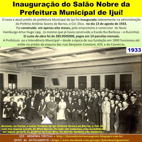 IJUÍ RS Memória Virtual Inauguração do Salão Nobre da Prefeitura