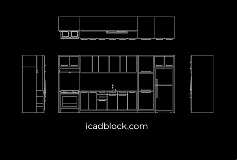 Kitchenette Cad Block Collection In Dwg Icadblock