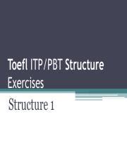 Toefl Itp Structure Pdf Toefl Itp Pbt Structure Exercises Structure