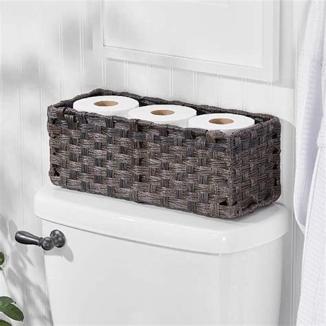 Gracie Oaks Rustic Farmhouse Woven Seagrass Toilet Paper Holder Basket