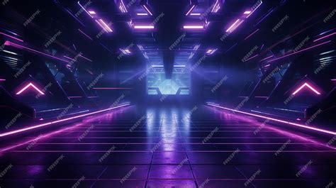 Premium Photo Laser Show Club Dark Neon Sci Fi Futuristic Retro