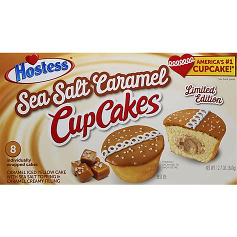 Hostess Cup Cakes Sea Salt Caramel 8 Ea Donuts Pies Snack Cakes