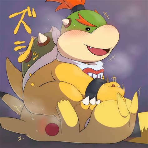 Rule 34 Anthro Bowser Jr Crossover Gay Hi Res Mario Series No Humans Pikachu Pokemon Tagme