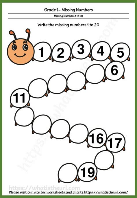 Find The Missing Number Worksheet 1 To 20 Your Home Teacher