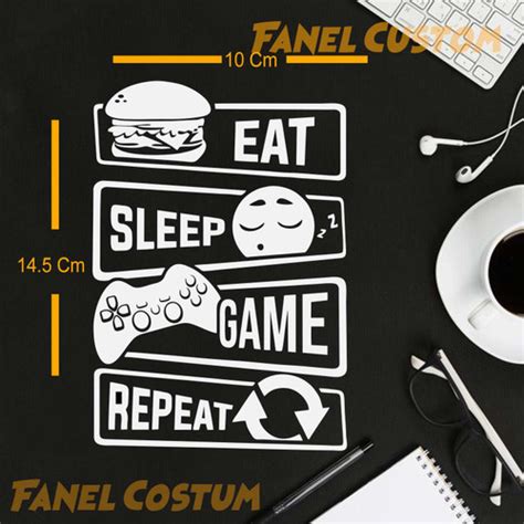 Jual Stiker Keren Eat Sleep Game Cutting Sticker Motor Mobil Laptop Jakarta Timur Fanel