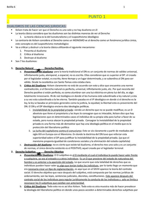 Bolilla 6 Apuntes De Clases PUNTO 1 DUALISMOS DE LAS CIENCIAS