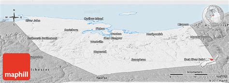 Gray Panoramic Map of Pictou