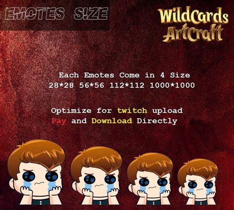 Personalized Twitch And Discord Emotes Brown Hair Boy Custom Chat