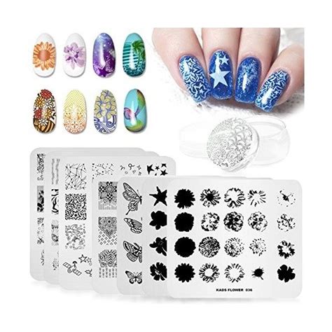 Kads Pcs Nail Art Estampage Plaques Fleur Papillon Oc An Imprimer