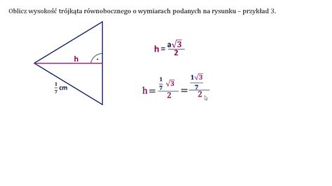 Oblicz Wysoko Tr Jk Ta R Wnobocznego O Wymiarach Podanych Na Rysunku