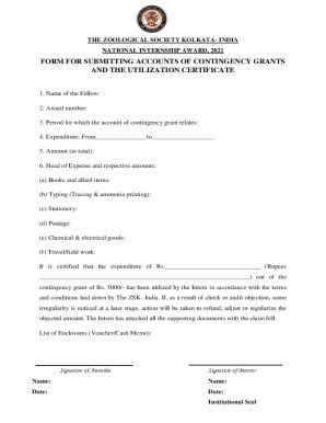 Fillable Online Form For Submitting Accounts Of Contingency Fax