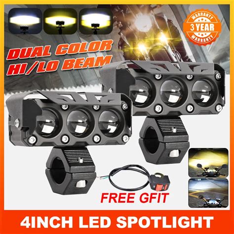 Motocicleta LED Spotlights Farol Luz De Condu O Auxiliar Auto Fog Lamp