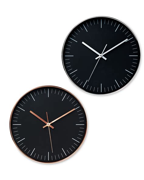 Sempre Black Wall Clock Aldi Uk