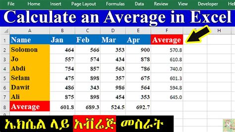 How To Calculate An Average In Excel Microsoft Excel