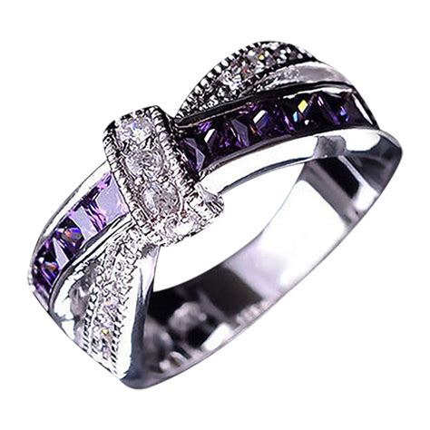 Ring Rhinestone Inlaid Charming Decorative Finger Ring Alloy Ebay