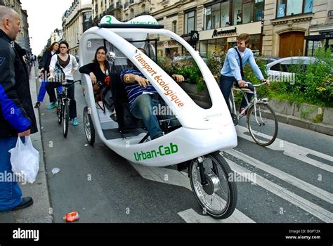 Paris, France, Private Transportation, Bicycle-Taxi on Street, Urban Stock Photo, Royalty Free ...