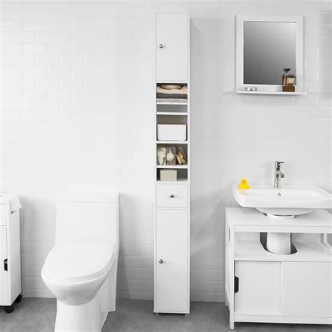 SoBuy BZR34 W Meuble De Rangement Salle D Bain Meuble Colonne Armoire