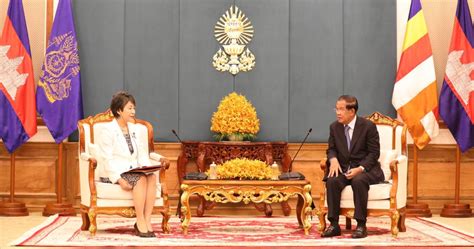 Samdech Techo Hun Sen Receives A Courtesy Call By Japanese Foreign