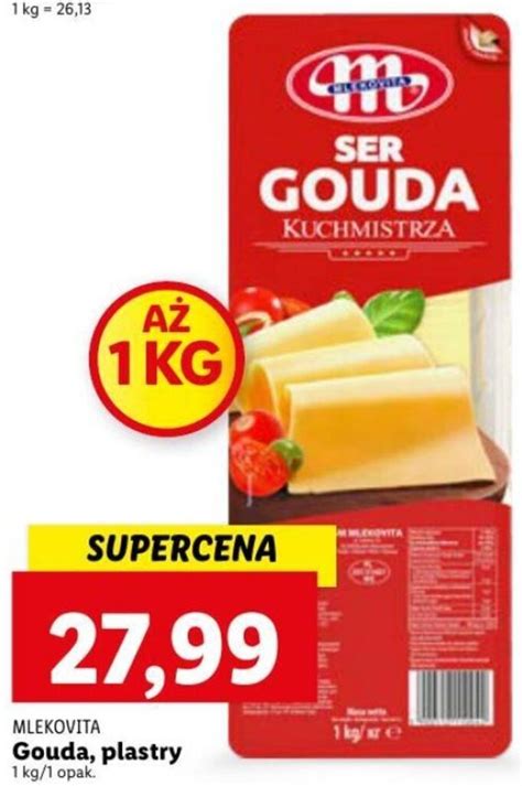 Promocja Mlekovita Gouda Plastry 1kg W Lidl