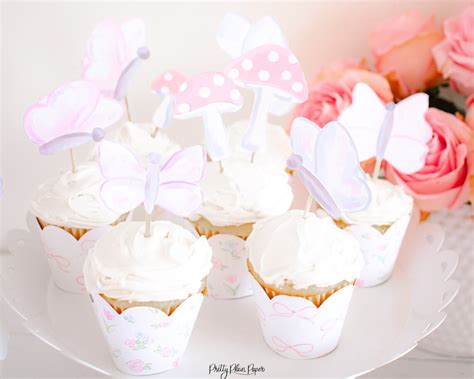 Fairy Party Cupcake Toppers Printable Download Watercolor Etsy